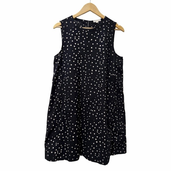 Eileen Fisher Dresses & Skirts - Eileen Fisher Womens Organic Cotton Polka Dot Shift Mini‎ Dress Size LP Black